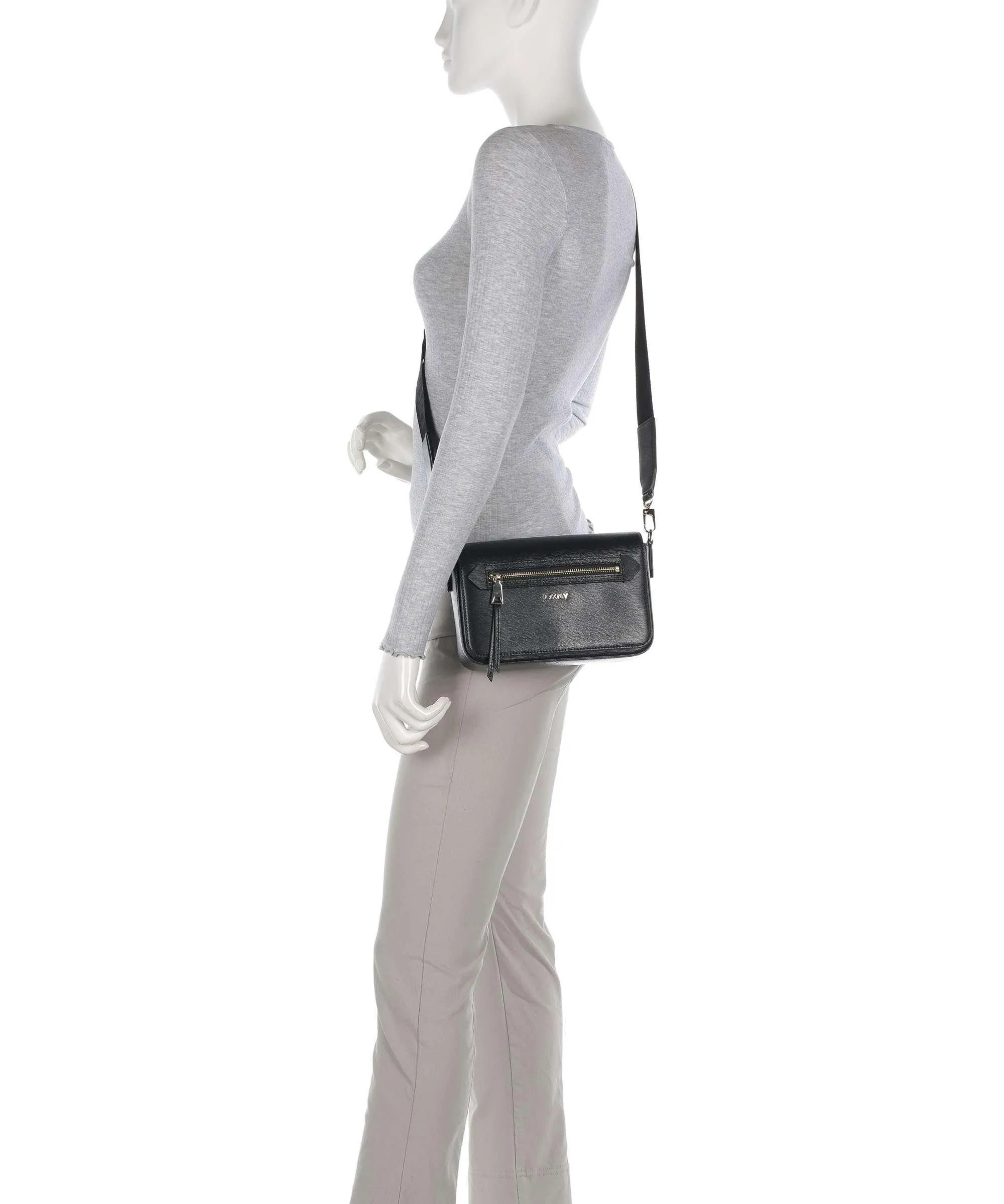  DKNY Bryant Borsa a tracolla pelle di vacchetta finemente grana nero  