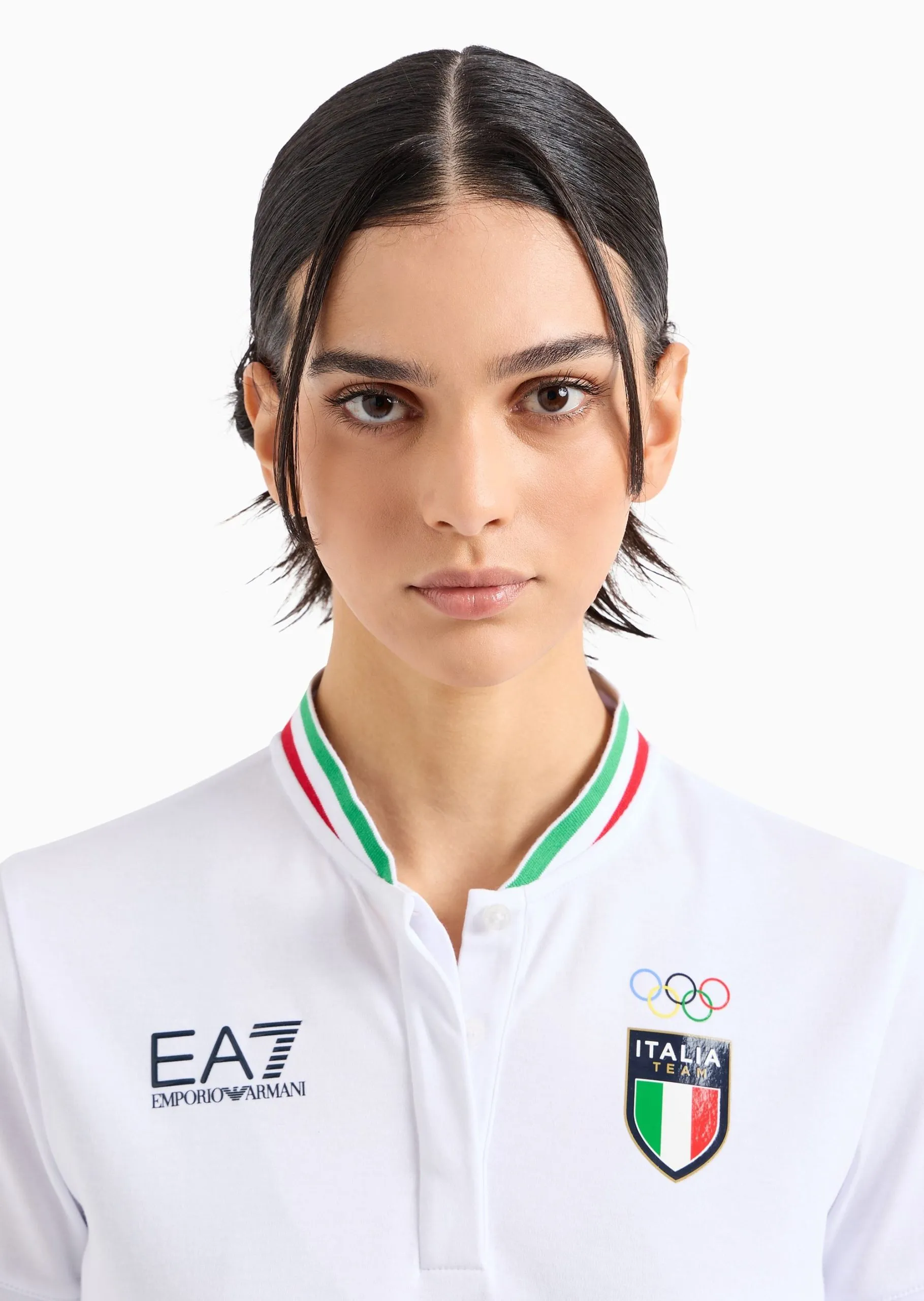 EA7 – ITALIA TEAM PARIGI 2024 POLO GURU IN TESSUTO TECNICO NATURAL VENTUS