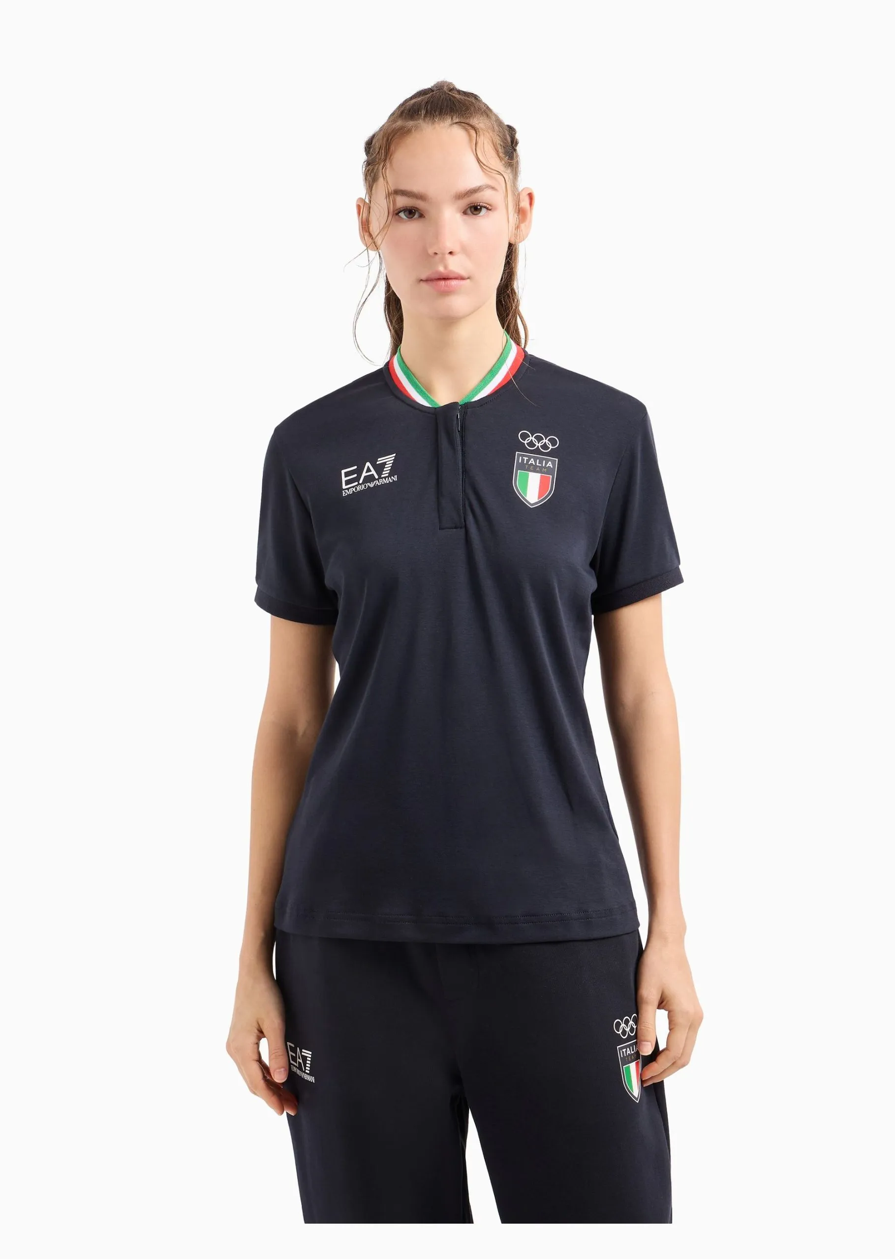 EA7 – ITALIA TEAM PARIGI 2024 POLO GURU IN TESSUTO TECNICO NATURAL VENTUS
