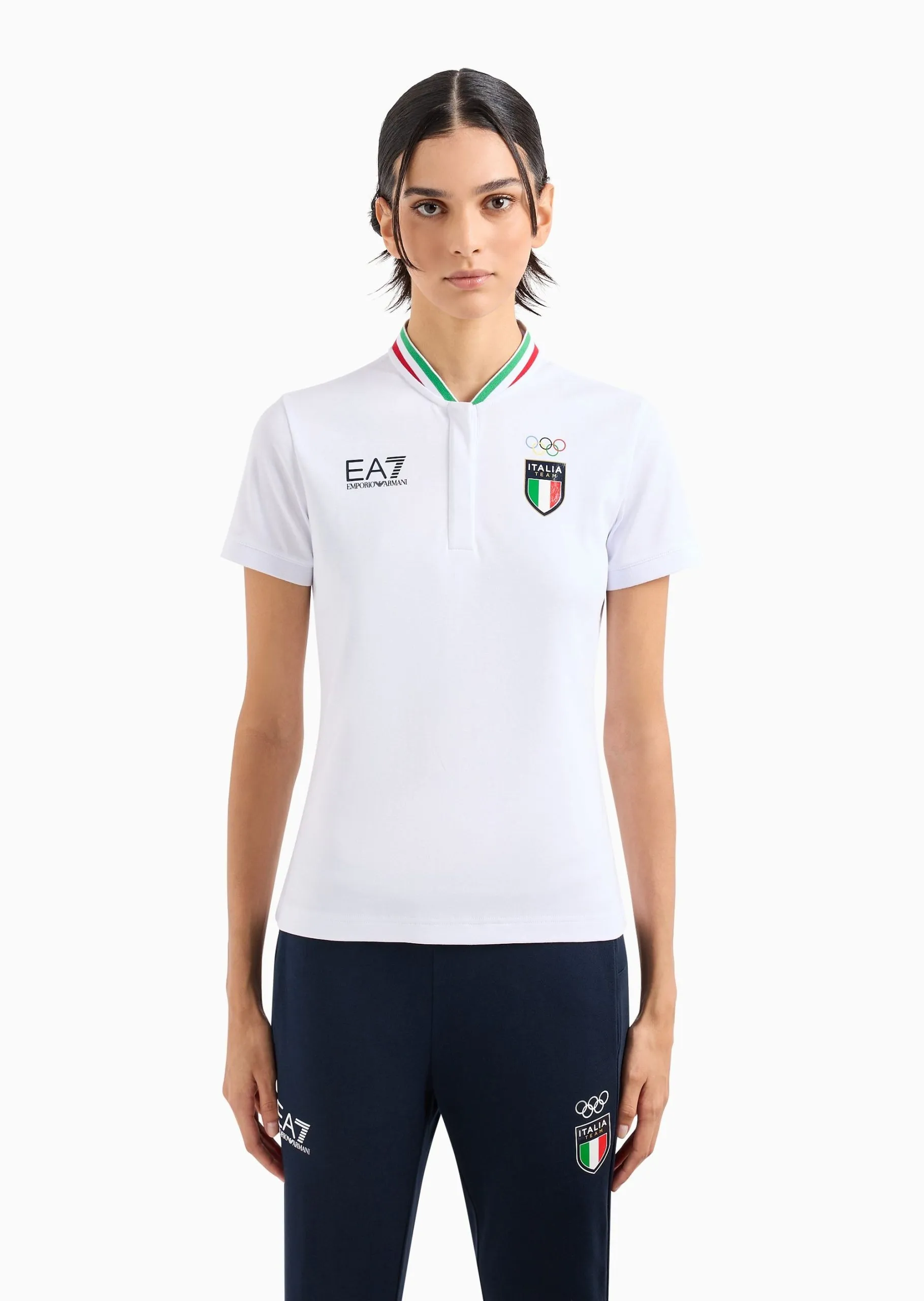 EA7 – ITALIA TEAM PARIGI 2024 POLO GURU IN TESSUTO TECNICO NATURAL VENTUS