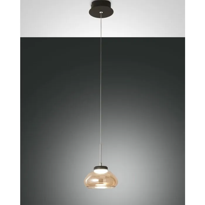 Fabas Luce Arabella Lampada a Sospensione LED Nero, 1-Luce