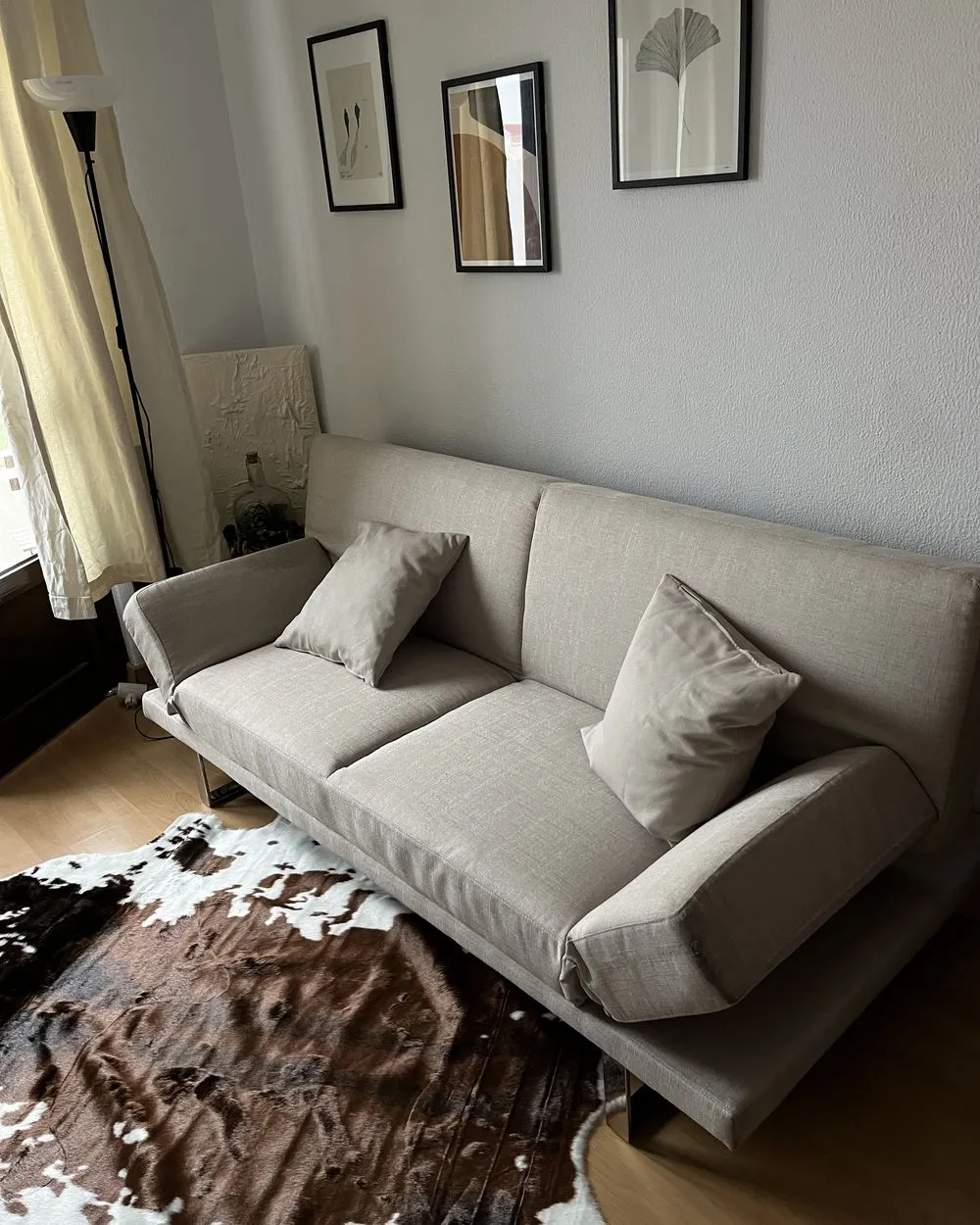Fabric Sofa Bed Beige YORK