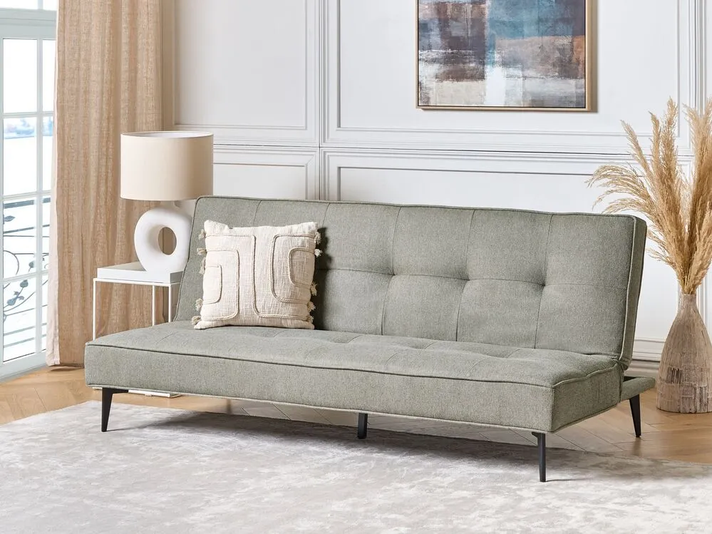 Fabric Sofa Bed Light Green ESSVIK