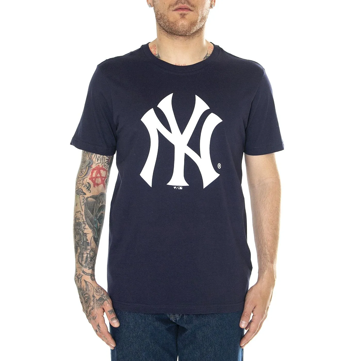 FANATICS New York Yankees Primary Logo Graphic T-Shirt Maritime Blue - Maglietta Girocollo Uomo Blu    