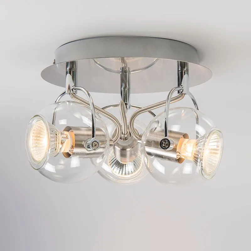 Faretto 'Buell 3 R' retro trasparente/metallo - adatto per LED / interno