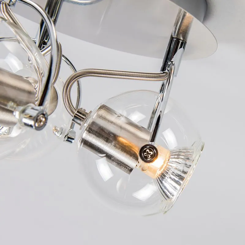 Faretto 'Buell 3 R' retro trasparente/metallo - adatto per LED / interno