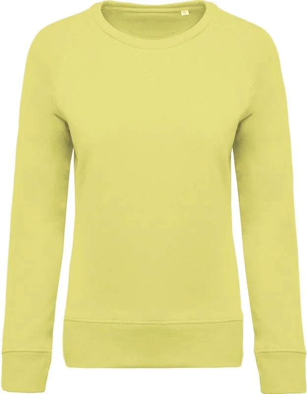 Felpa girocollo in cotone biologico con maniche raglan