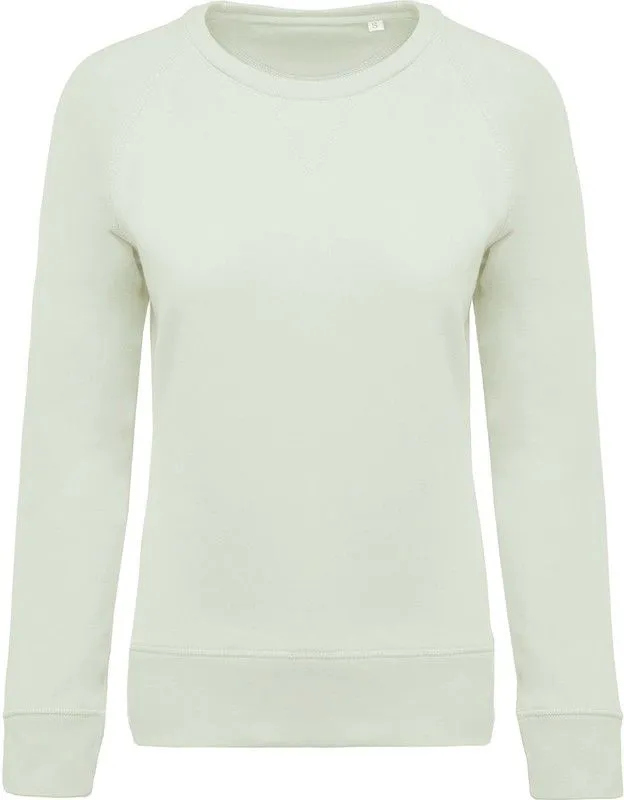 Felpa girocollo in cotone biologico con maniche raglan