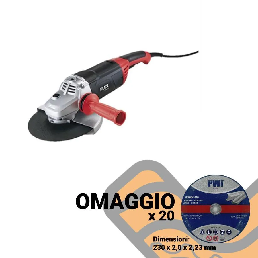 FLEX - Smerigliatrice angolare L2200 230mm 2200W + OMAGGIO 20 dischi 