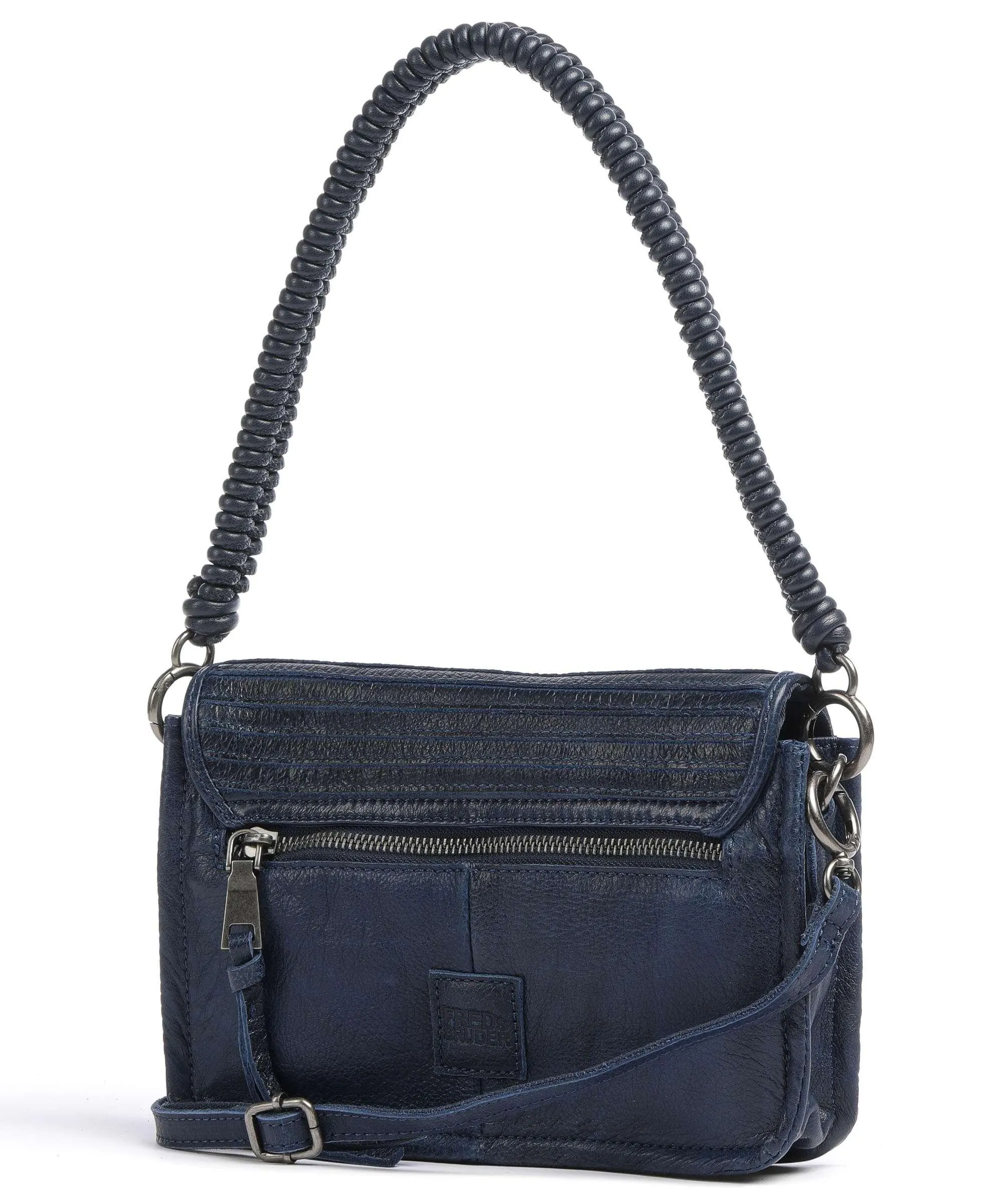  FredsBruder Enna Borsa a spalla pelle granulata blu scuro  