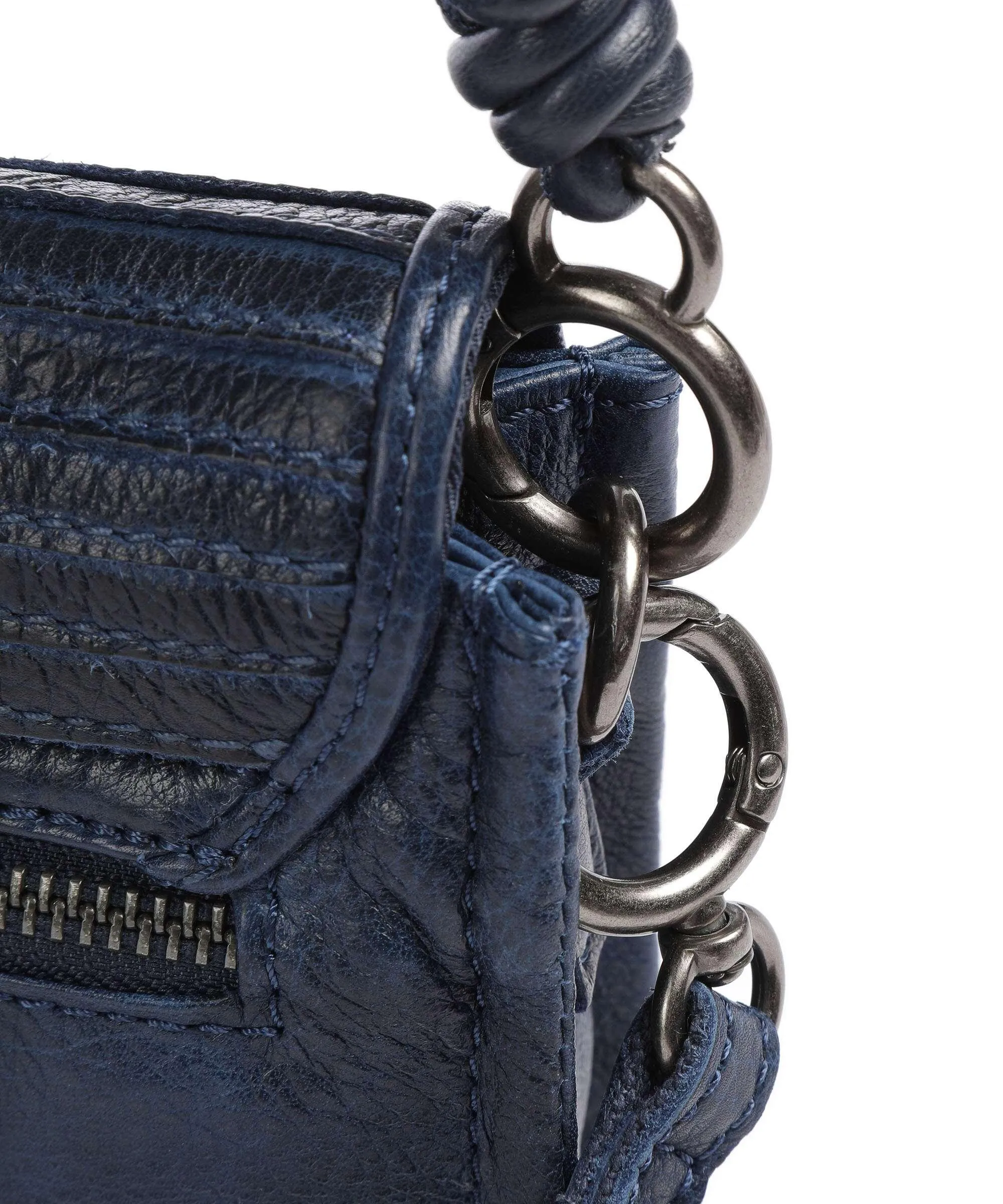  FredsBruder Enna Borsa a spalla pelle granulata blu scuro  