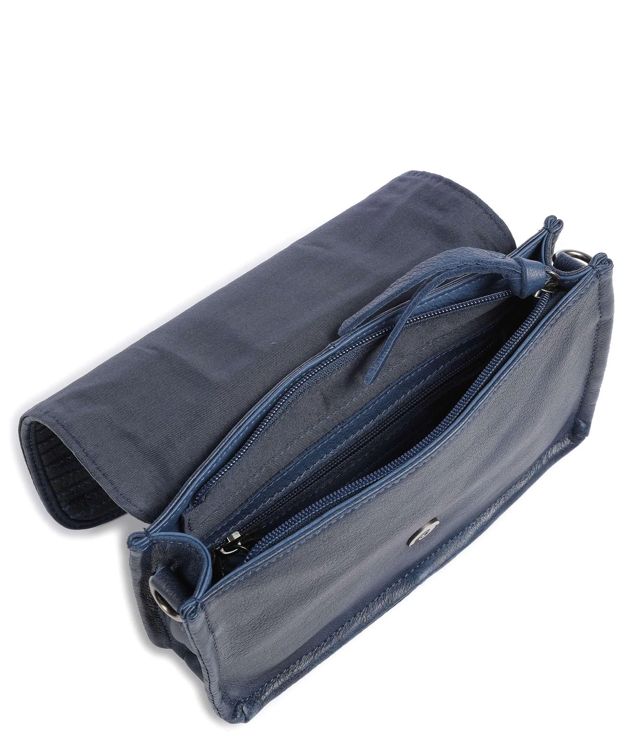  FredsBruder Enna Borsa a spalla pelle granulata blu scuro  