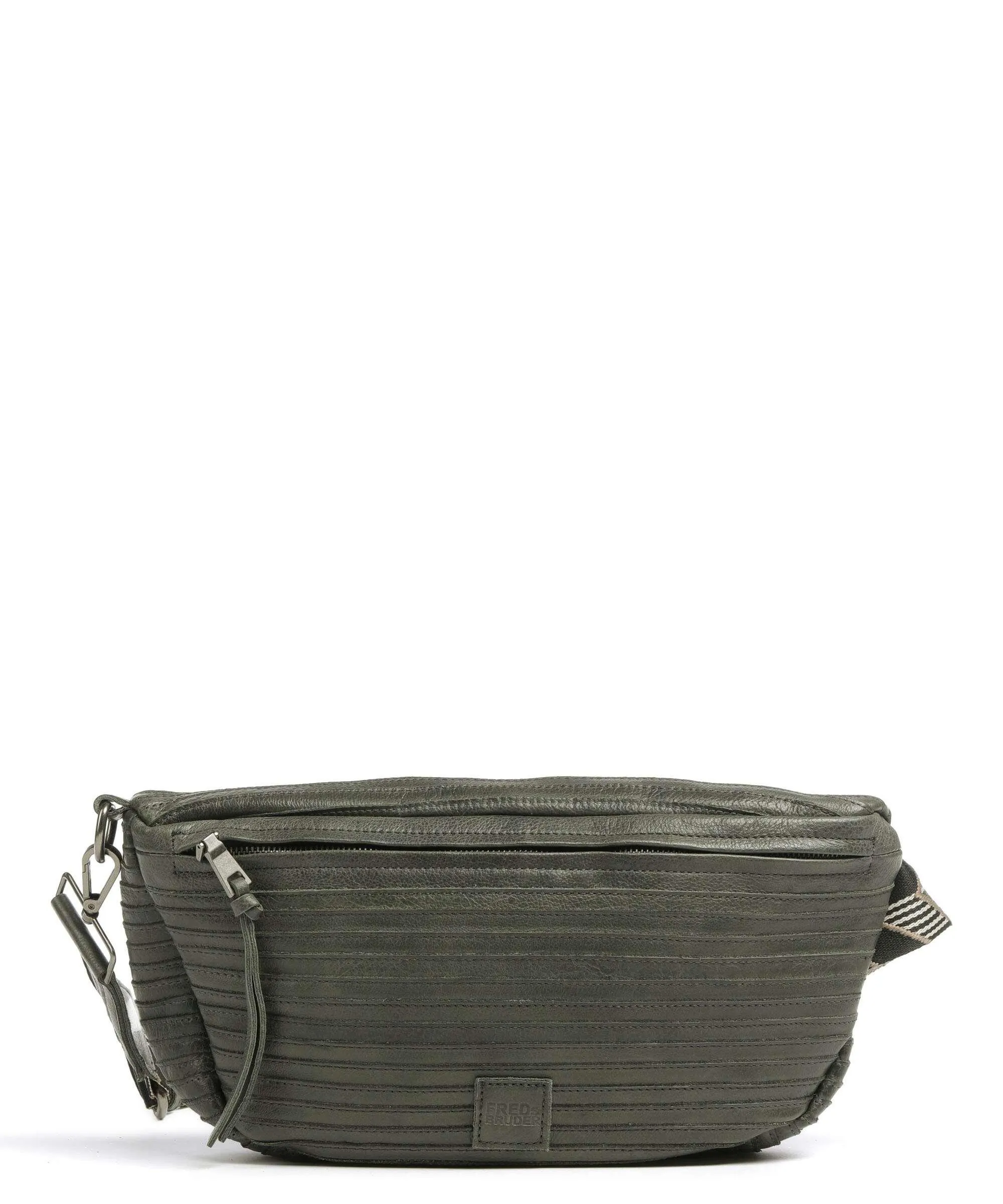  FredsBruder Enna Borsa sling pelle granulata grigio-verde  