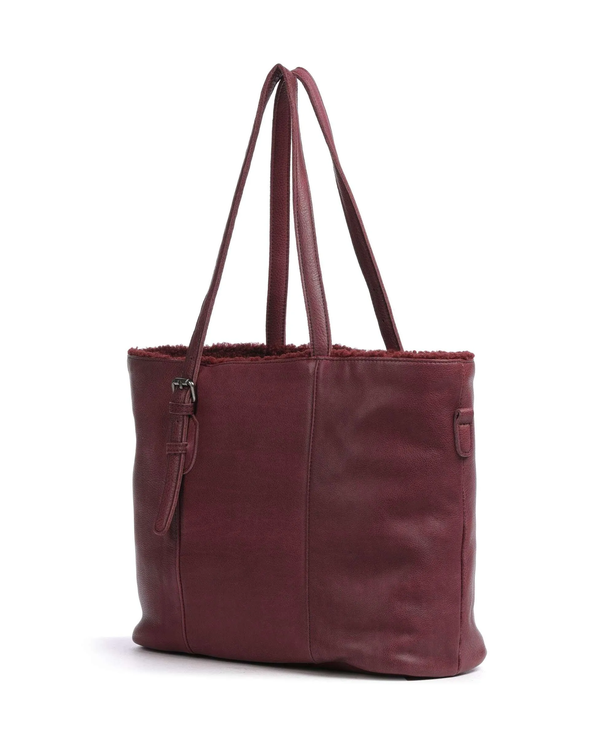  FredsBruder Inside Out Borsa shopper pelle granulata rosso scuro  