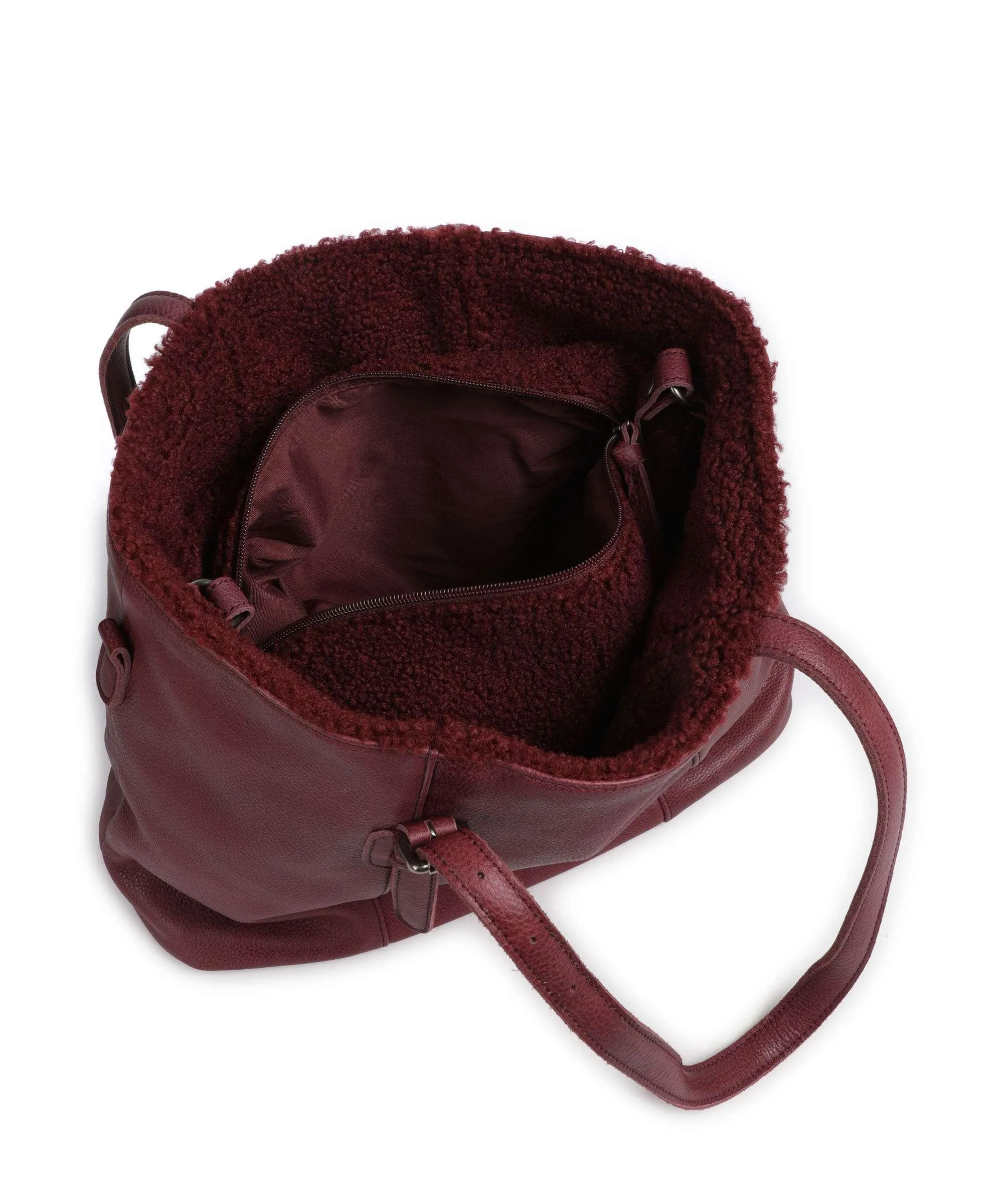  FredsBruder Inside Out Borsa shopper pelle granulata rosso scuro  