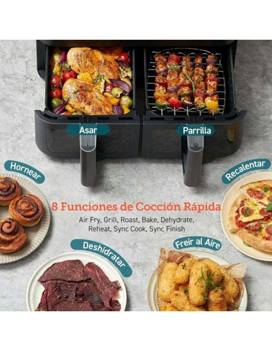 Friggitrice ad Aria Cosori Dual Basket 8.5 Chef Edition Nero 8,5 L