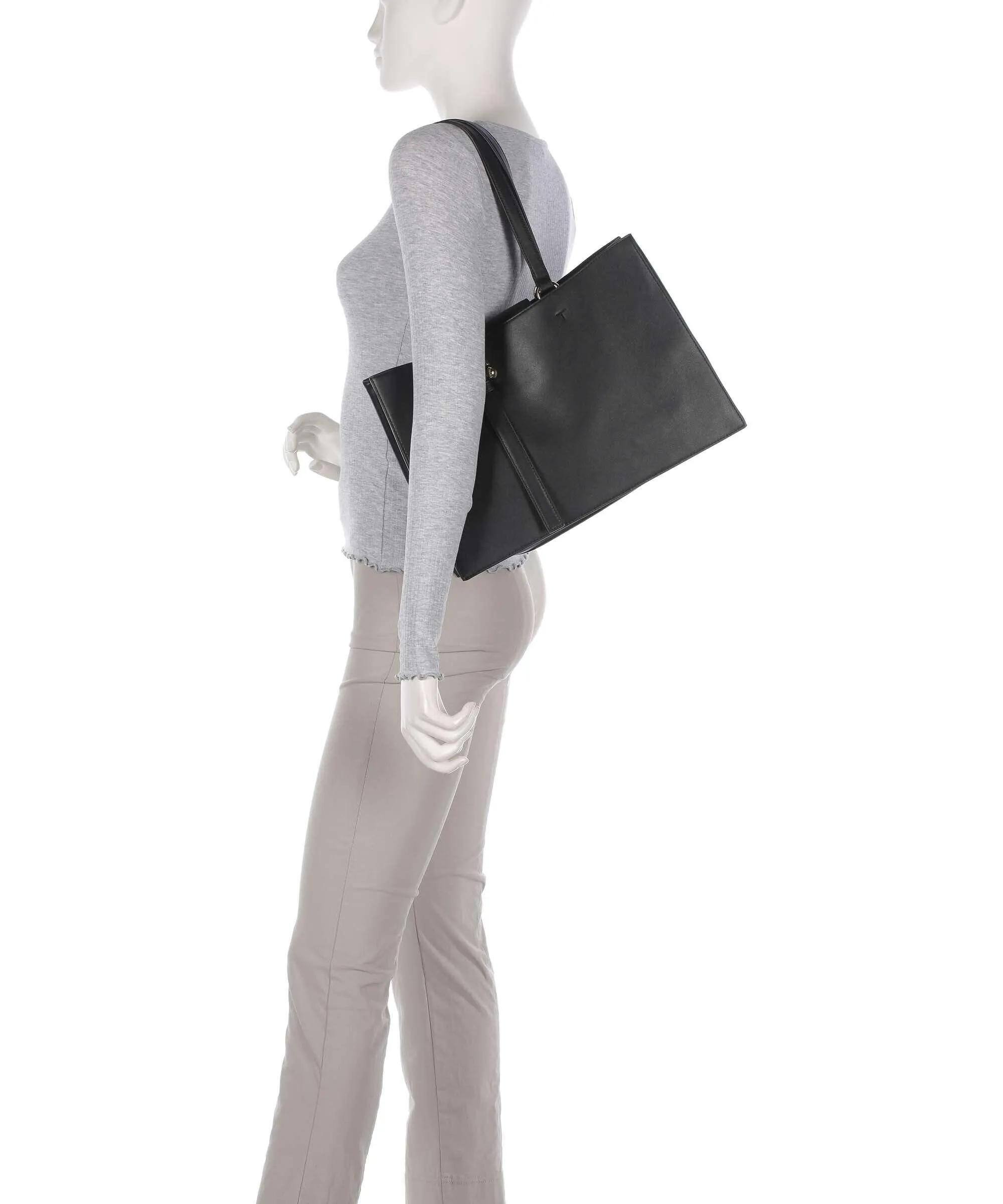  Furla Nuvola L Borsa shopper pelle a grana fine nero  