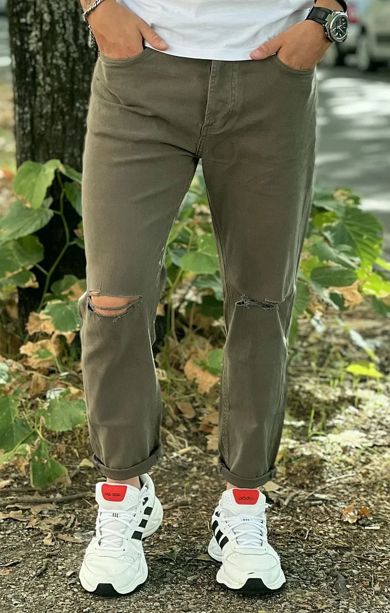 GIANNI LUPO Cooper Jeans Taglio al Ginocchio - Military