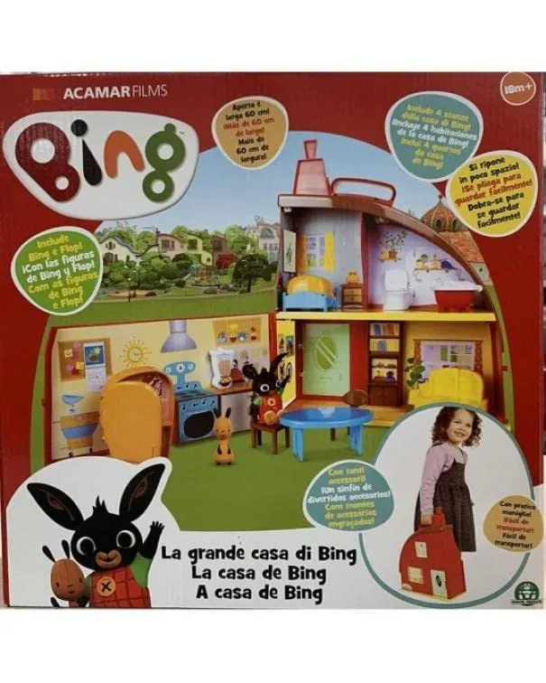 Giochi Preziosi Bing - Playset La Grande Casa di Bing con 2 Personaggi, con 3 stanze e tanti accessori per arredarle, per bambin