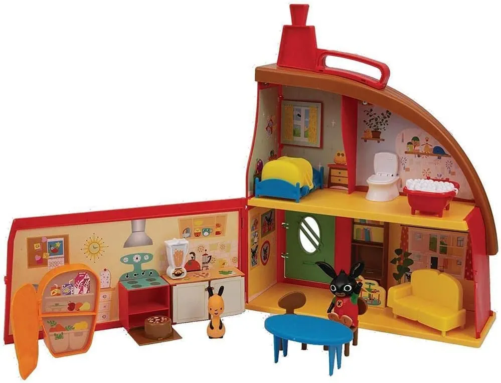 Giochi Preziosi Bing - Playset La Grande Casa di Bing con 2 Personaggi, con 3 stanze e tanti accessori per arredarle, per bambin