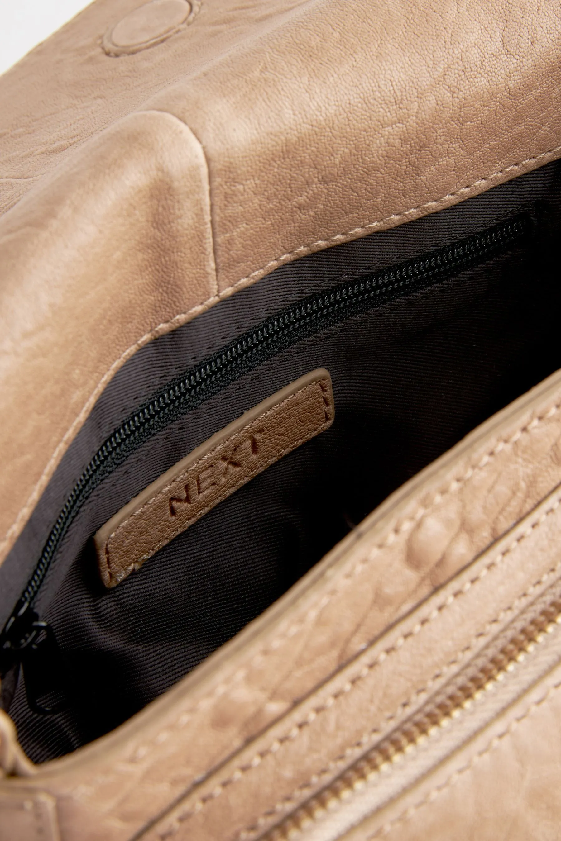Grigio talpa  - 100% Borsa a tracolla in pelle zigranata
