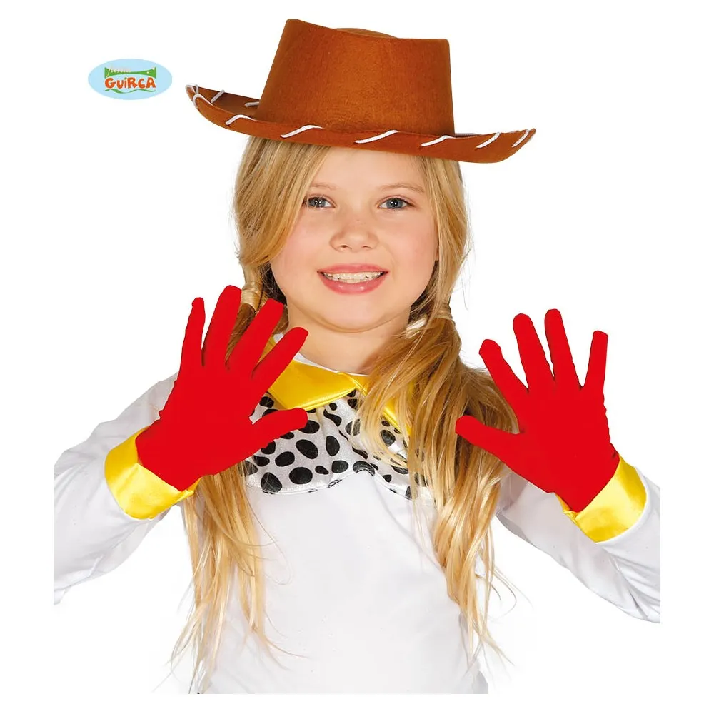Guanti Corti Rossi Elasticizzati come Travestimenti Bimbi per Halloween