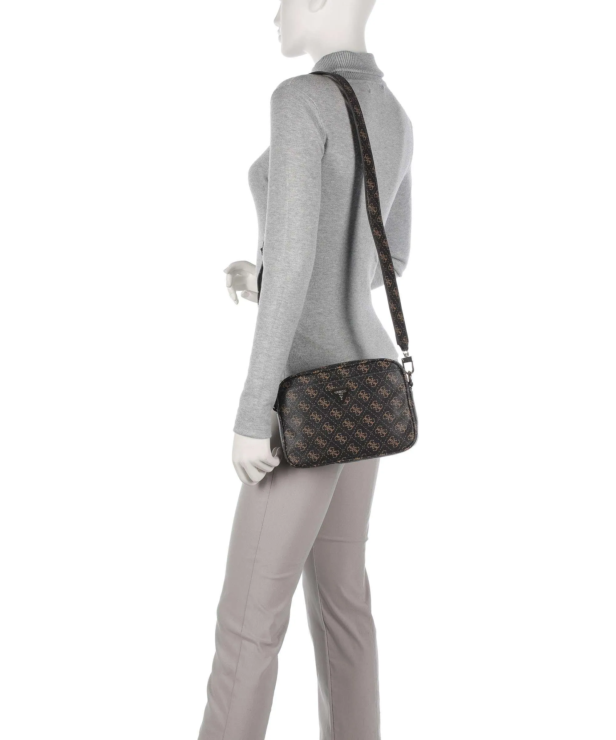  Guess Meridian Borsa a tracolla pelle sintetica marrone scuro  