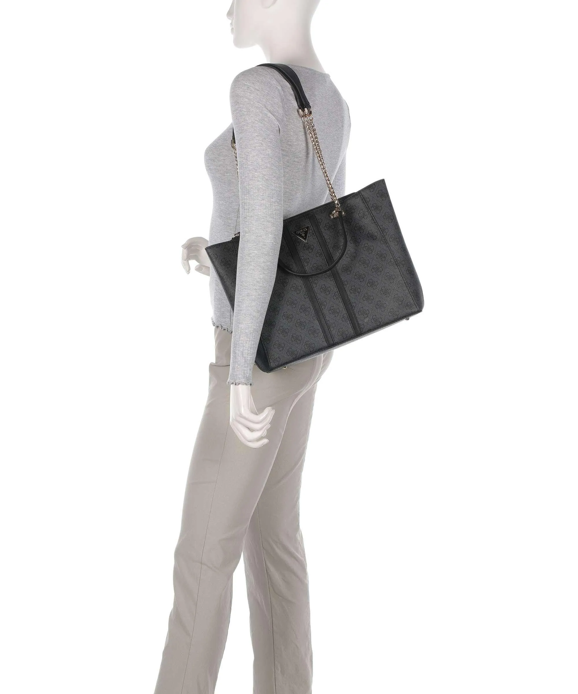  Guess Noreen Borsa shopper pelle sintetica grigio scuro  