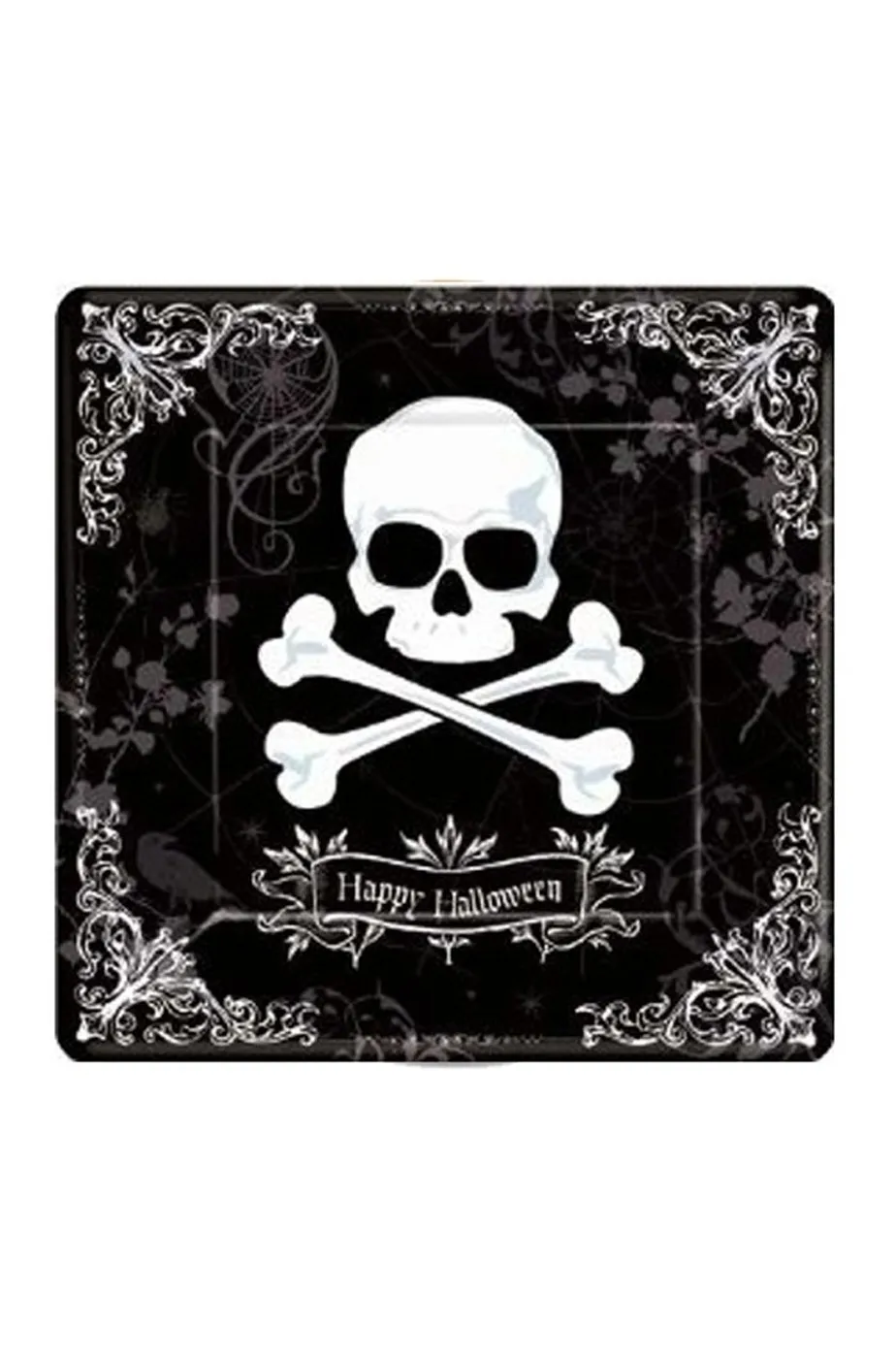Halloween Party Jolly Roger Piatti di carta con teschio 18pzx27cm