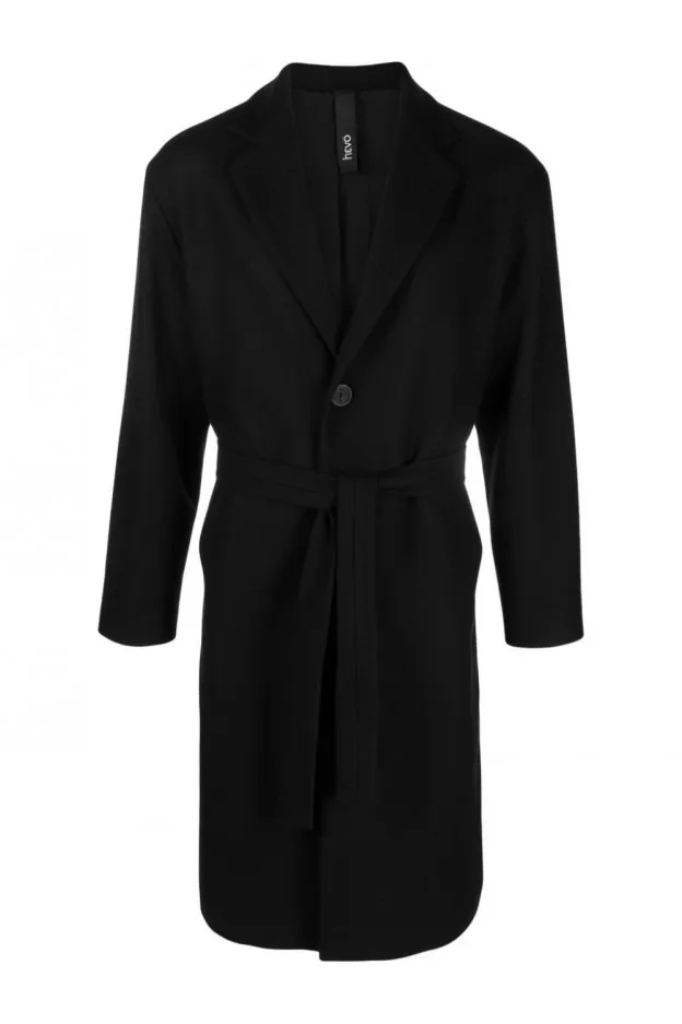 Hevo Cappotto monopetto cisternino con cintura