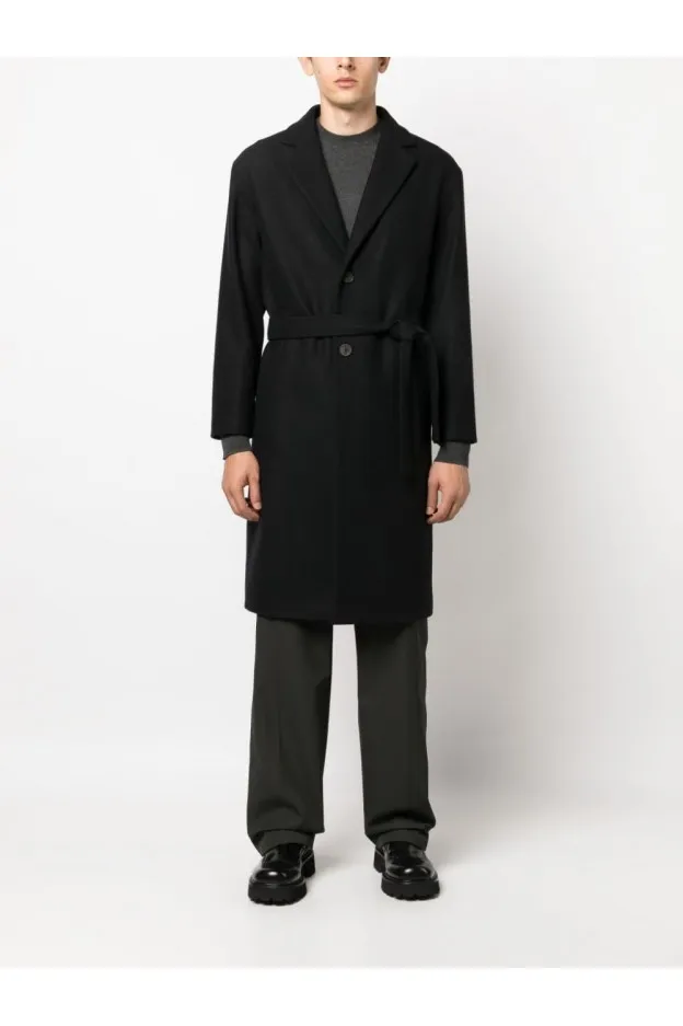 Hevo Cappotto monopetto cisternino con cintura