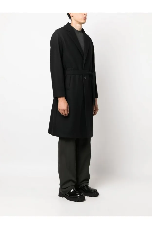 Hevo Cappotto monopetto cisternino con cintura