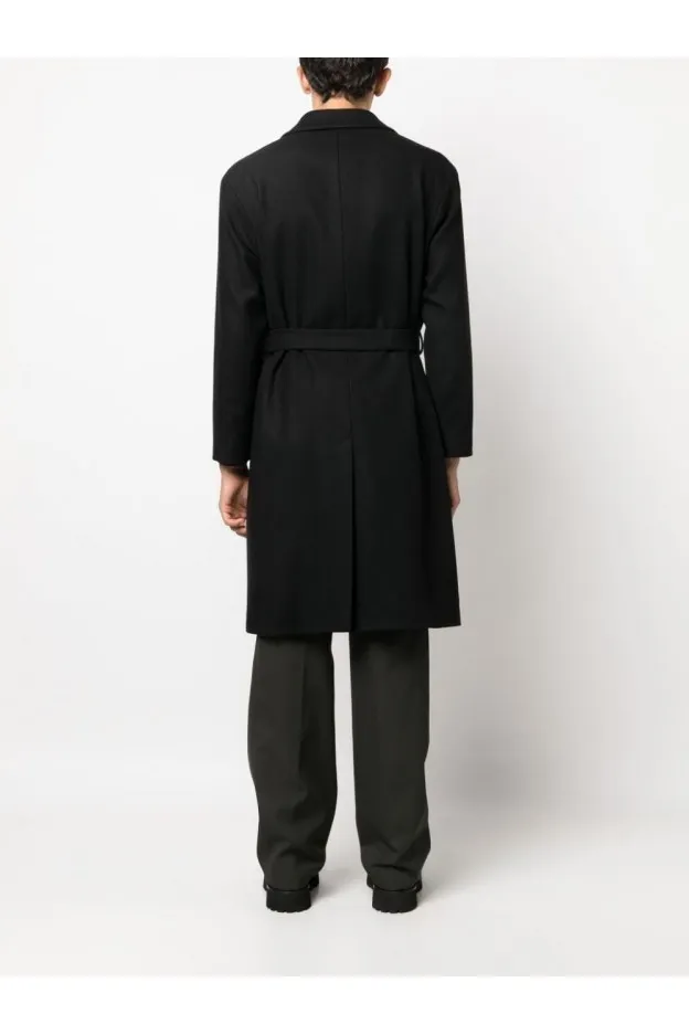 Hevo Cappotto monopetto cisternino con cintura