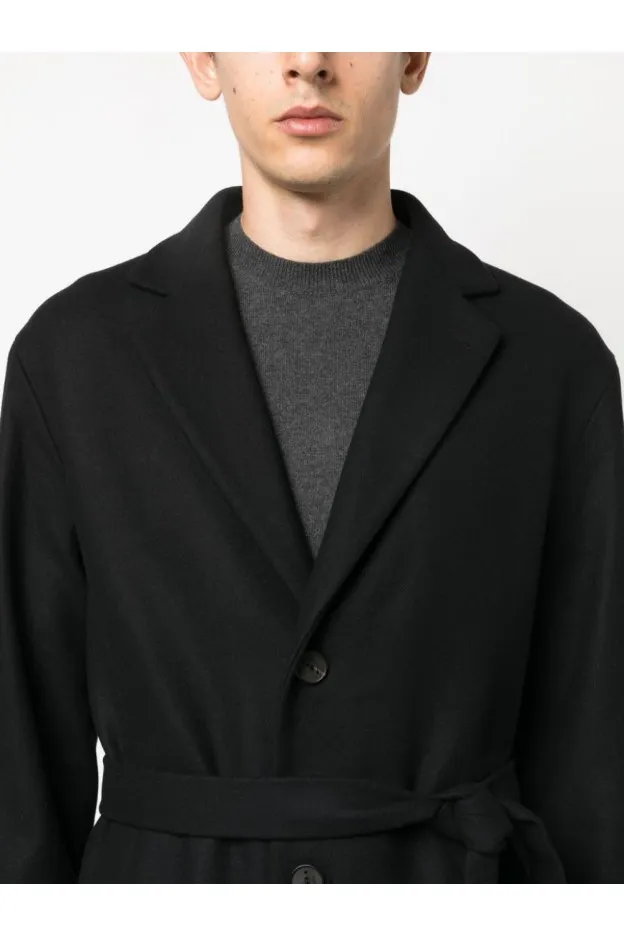 Hevo Cappotto monopetto cisternino con cintura