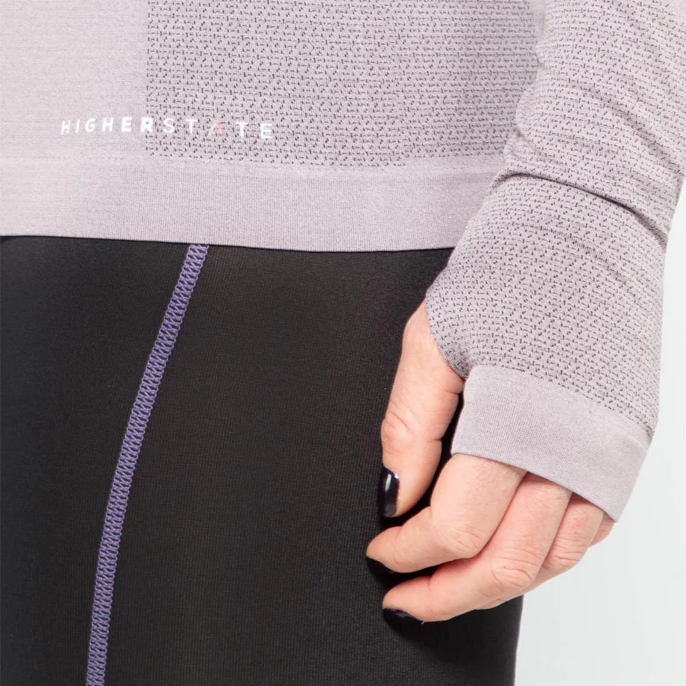 Higher State Seamfree per donna Manica lunga Maglia con mezza cerniera