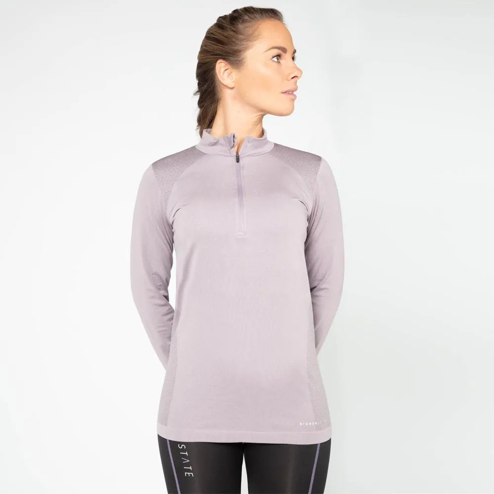 Higher State Seamfree per donna Manica lunga Maglia con mezza cerniera