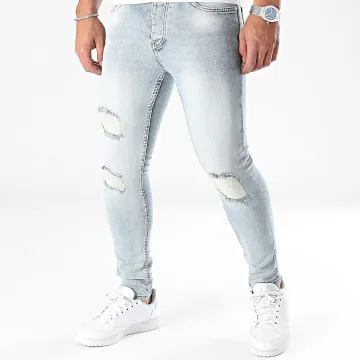 Jeans skinny con lavaggio blu