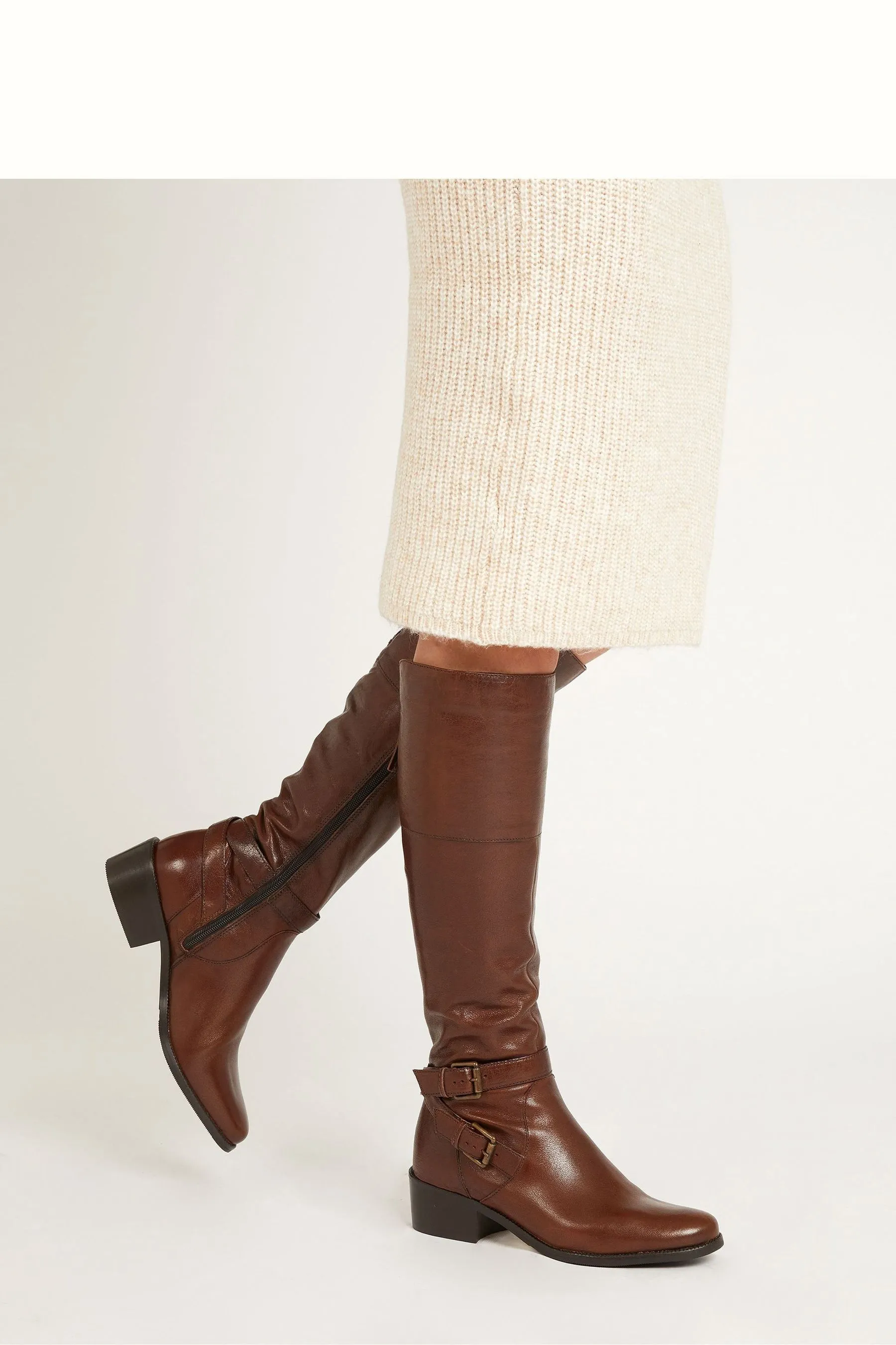 Jones Bootmaker Phoebe - Marrone chiaro Marrone in pelle - Stivali al ginocchio