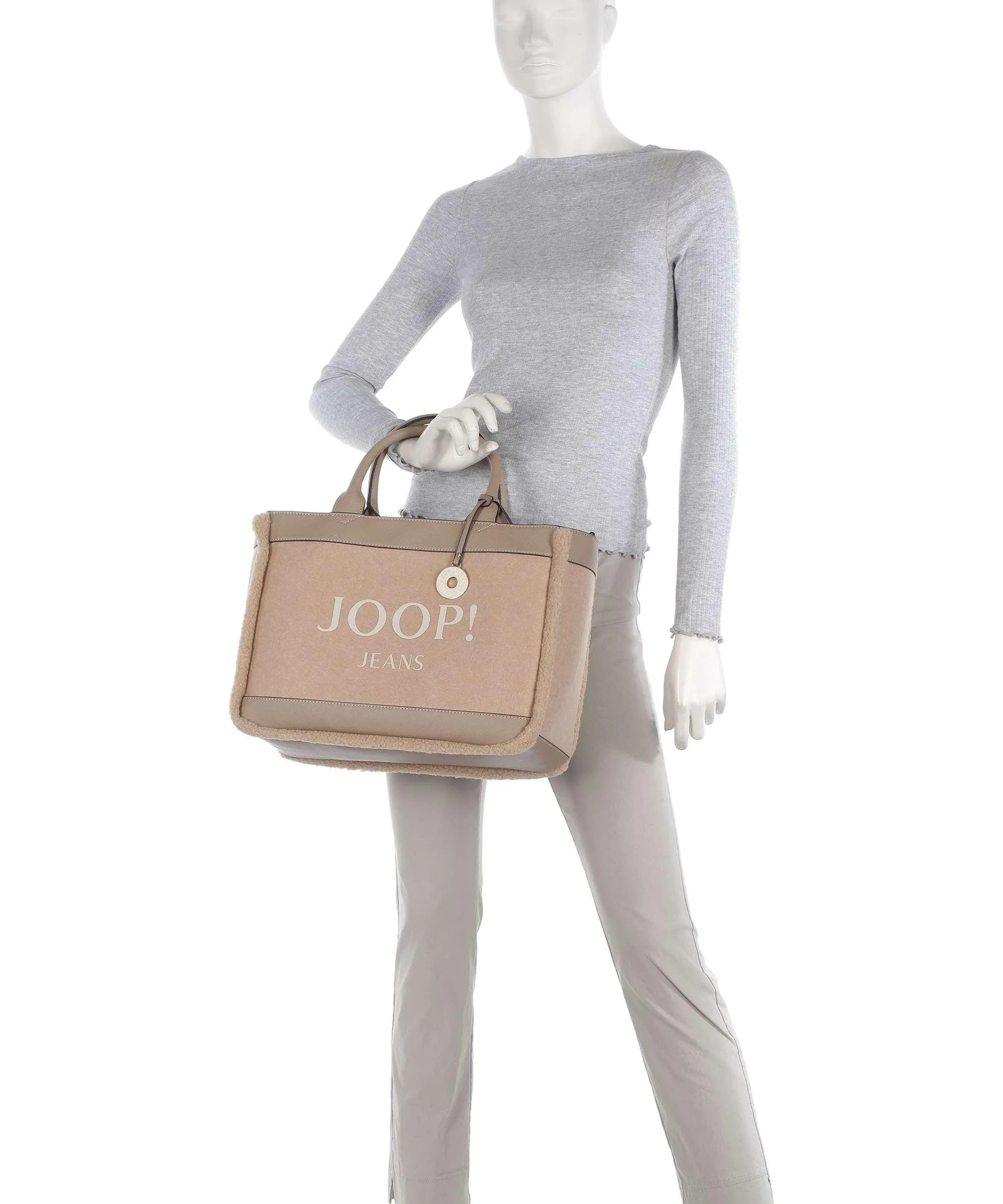  JOOP! Jeans Calduccio Yvette Borsa a mano infeltrimento, pelle sintetica beige  