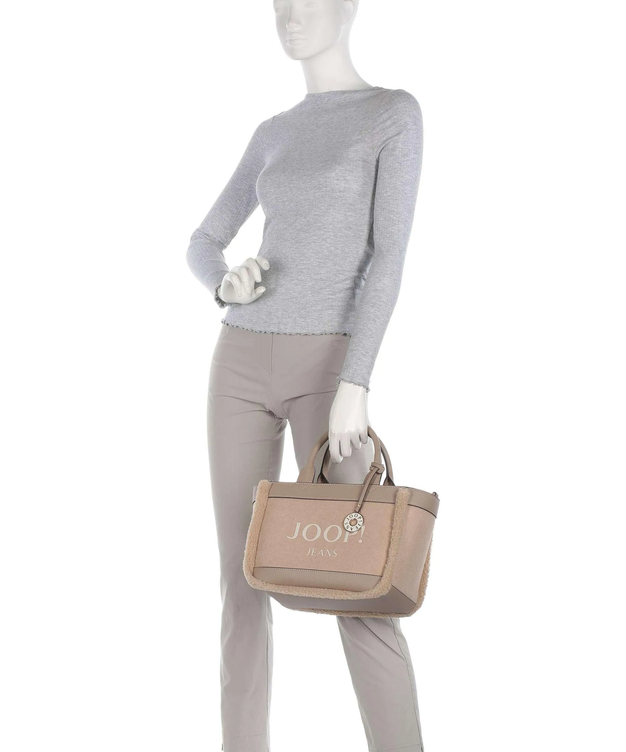  JOOP! Jeans Calduccio Yvette Borsa a mano infeltrimento, pelle sintetica, poliestere beige  