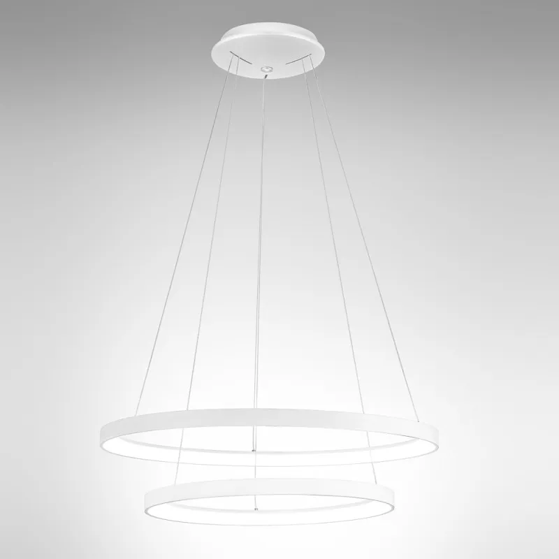 Krizia S/2 doppio cerchio lampada a sospensione montatura in alluminio Led 38W + 50W 3000K