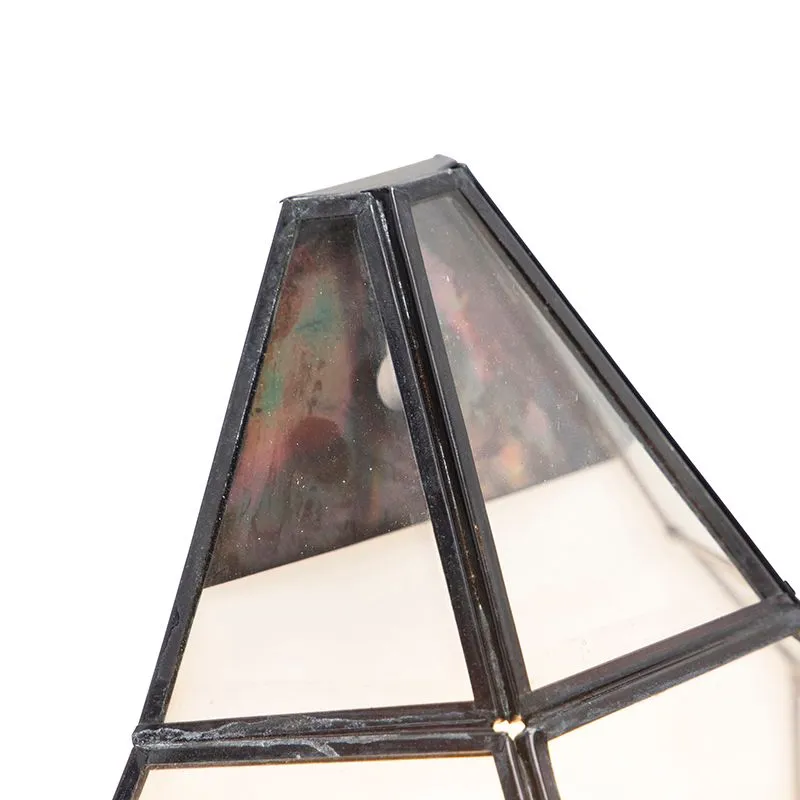 Lampada da parete Art Deco nera con vetro trasparente - Scone