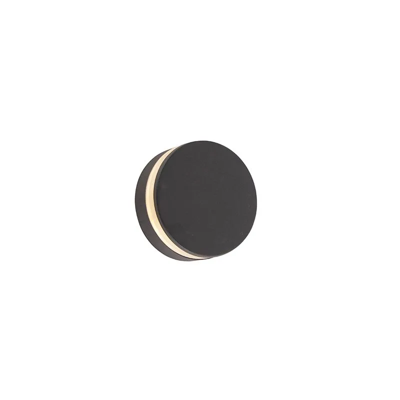 Lampada da parete moderna antracite con LED IP44 - Theo Round
