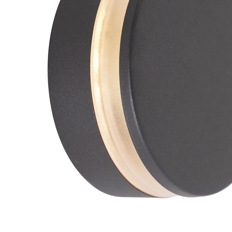 Lampada da parete moderna antracite con LED IP44 - Theo Round