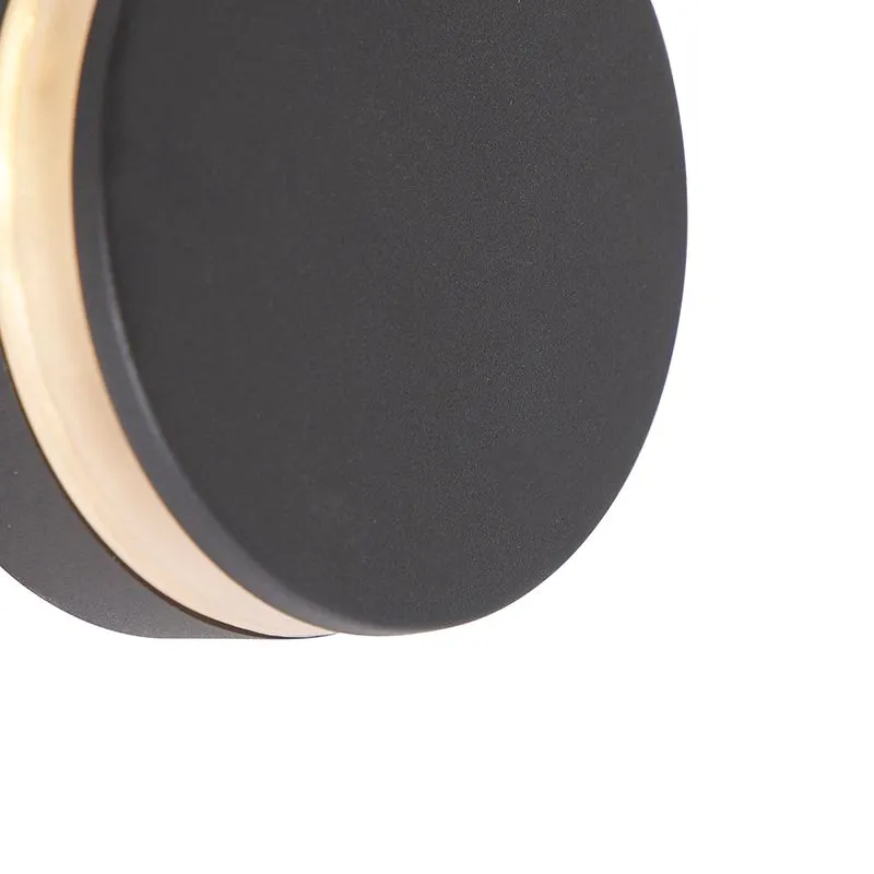 Lampada da parete moderna antracite con LED IP44 - Theo Round