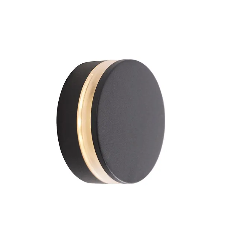 Lampada da parete moderna antracite con LED IP44 - Theo Round