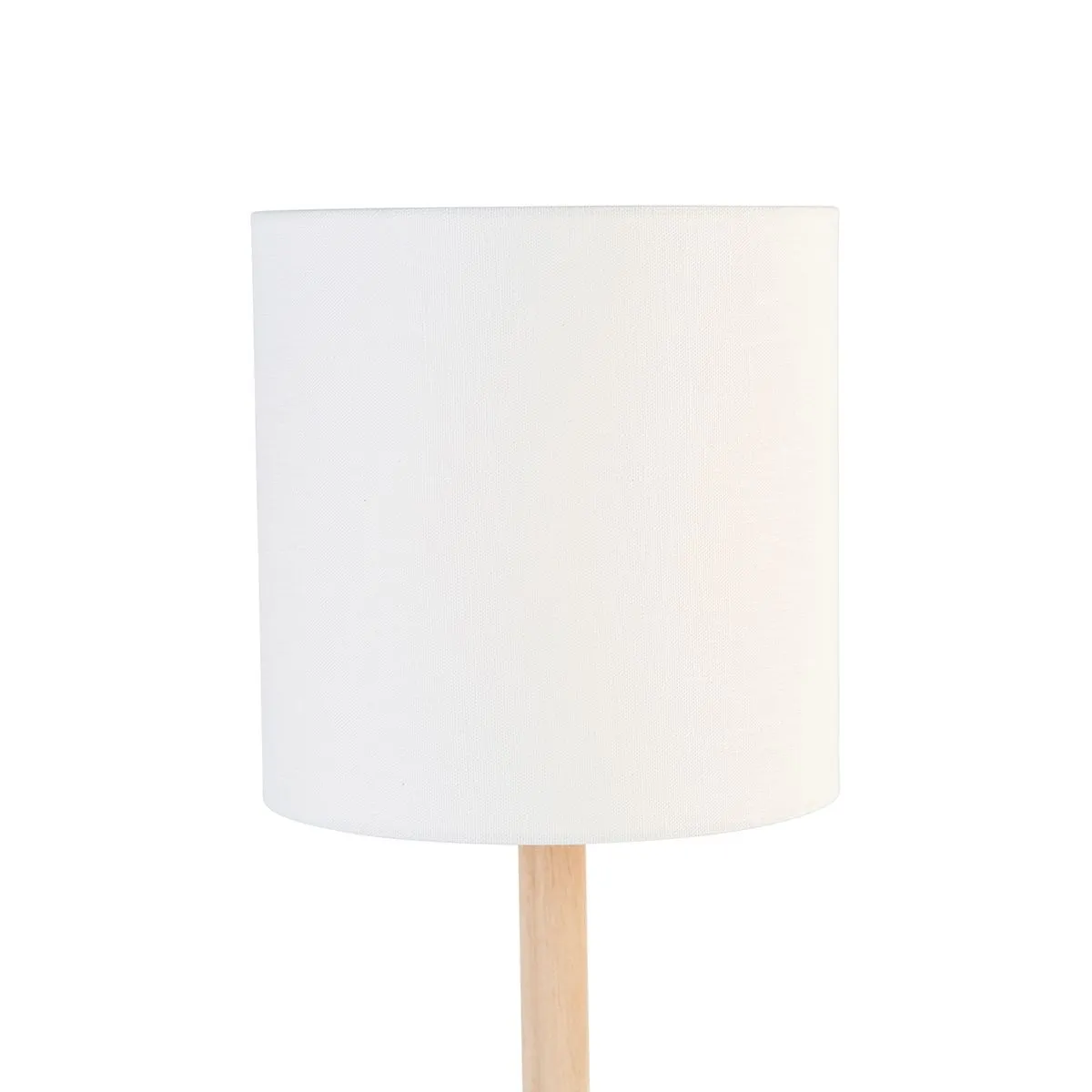Lampada da tavolo rurale in legno con paralume bianco - Mels
