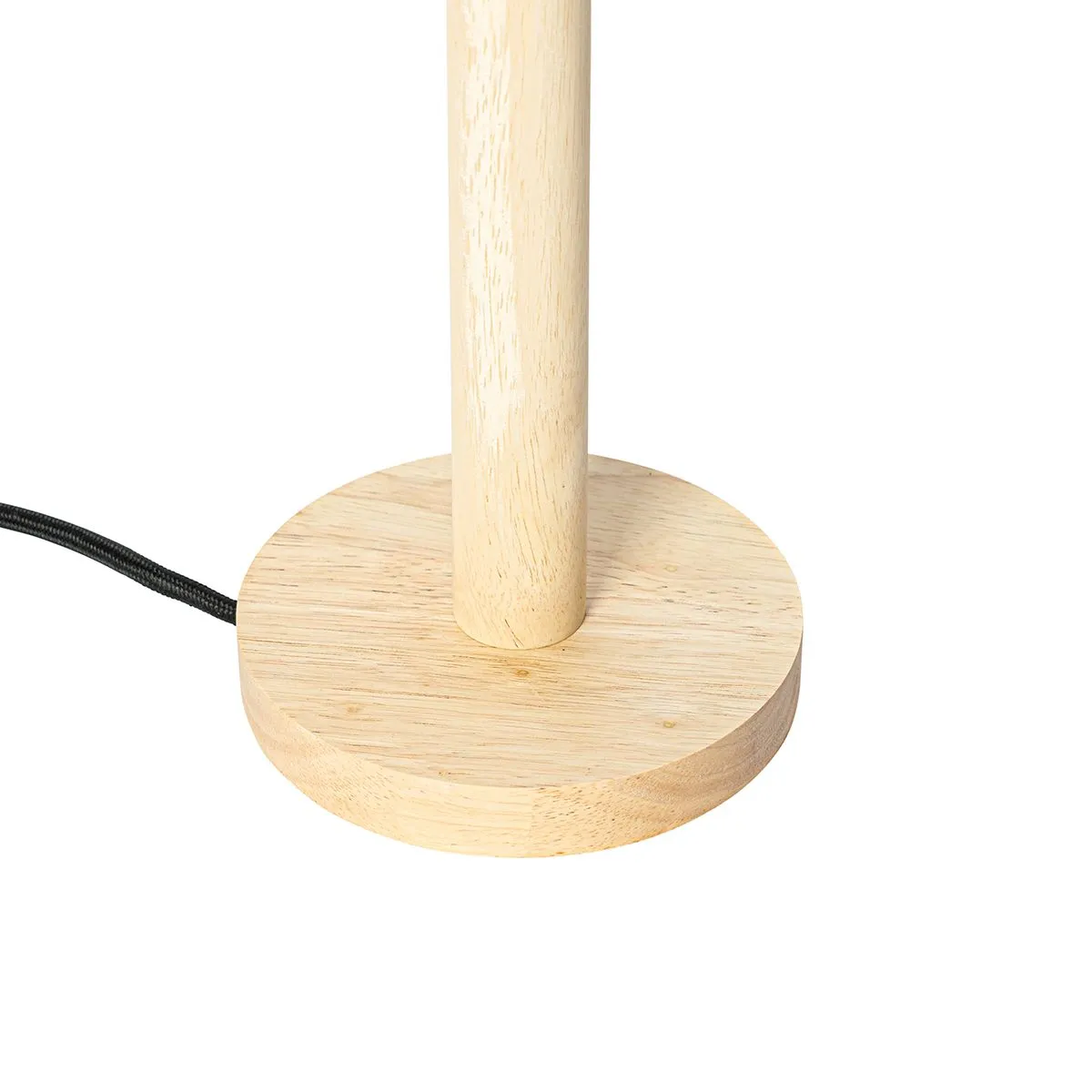 Lampada da tavolo rurale in legno con paralume bianco - Mels