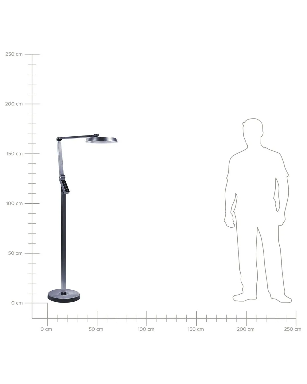Lampada da terra a LED CARINA con dimmer Metallo Grigio scuro