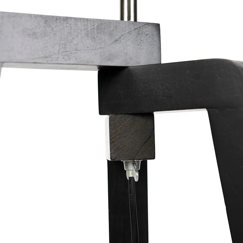 Lampada da terra tripode nero con paralume verde e oro 50 cm - Puros